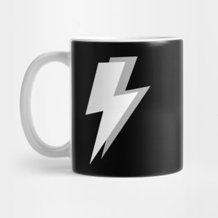 White and Grey Lightning on a Black Background Mug